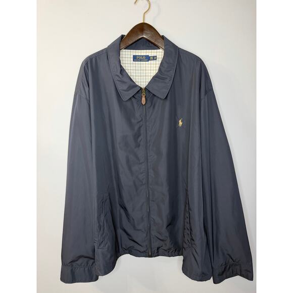 Polo Ralph Lauren Plaid Lined Full Zip Harrington Jacket Blue Men's 4XLT